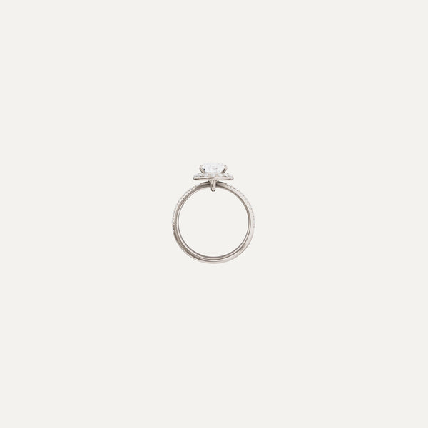 Majesté Engagement Ring, Oval lab diamond platinum pavé band
